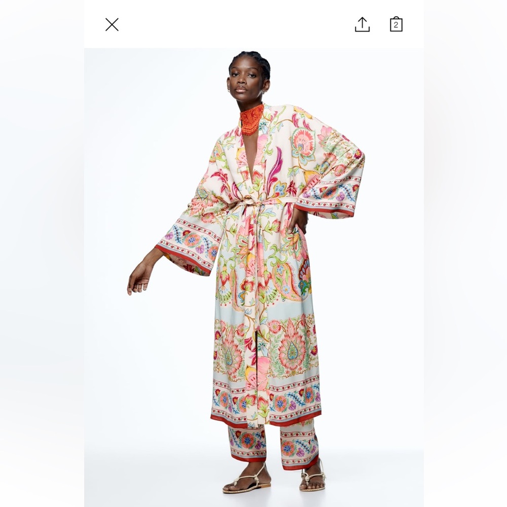 Zara kimono/ robe / duster - Picture 2 of 12